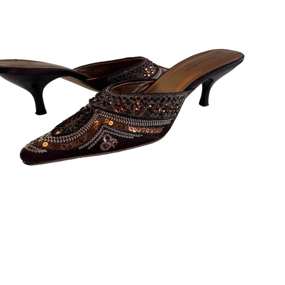 Amanda Smith Shoes - Amanda Smith mule pump sequined beaded, brown Women's size 7 1/2 #85